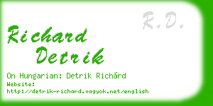richard detrik business card